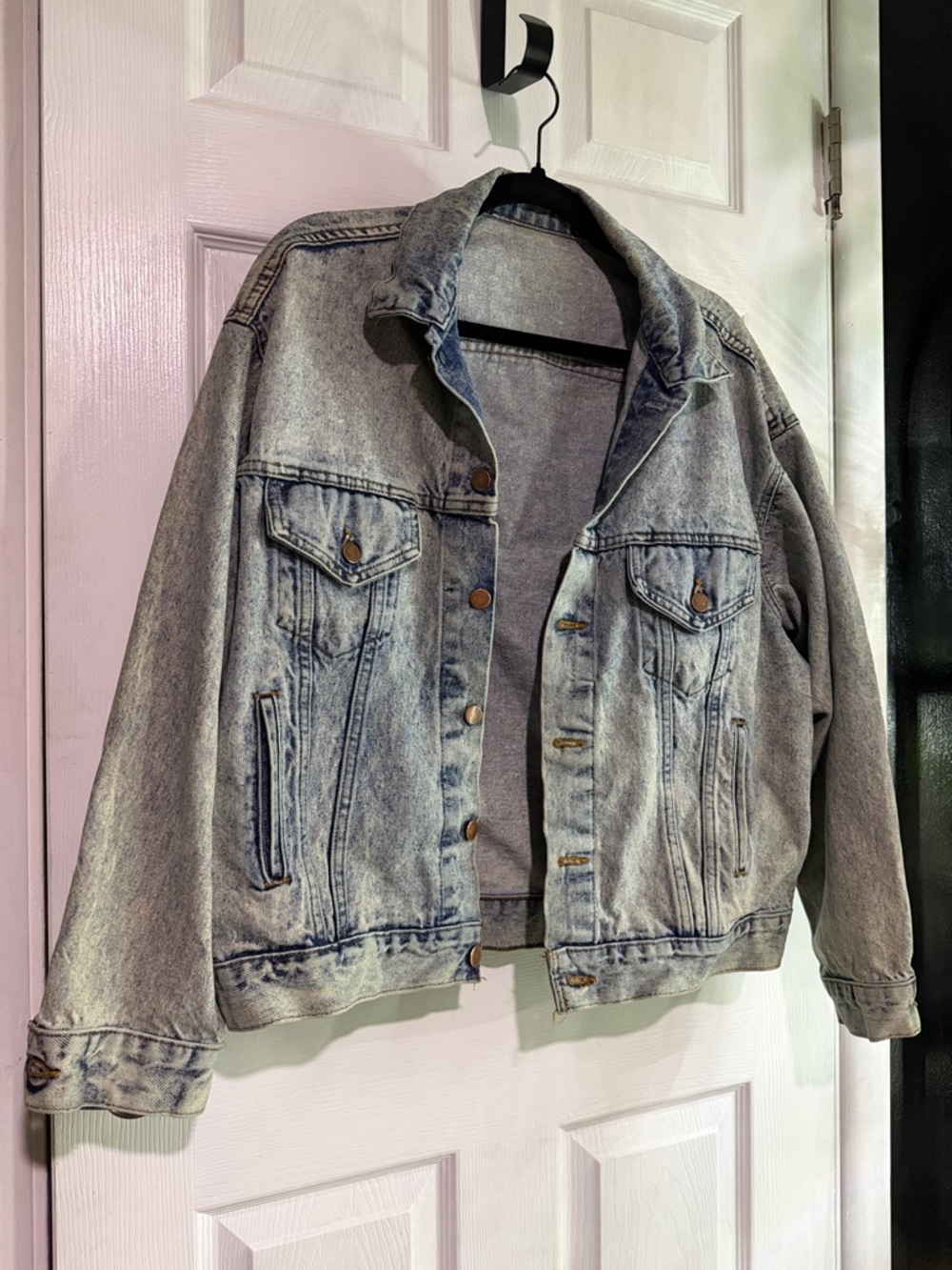 Vintage-Inspired Grey Washed Denim Jacket - Men